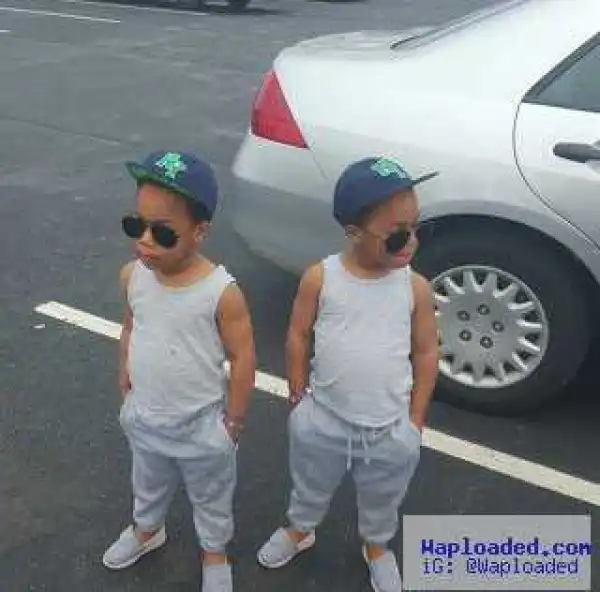 Actress Taiwo Aromokun Twins Looks Dapper As They Turn 3 (Photos)